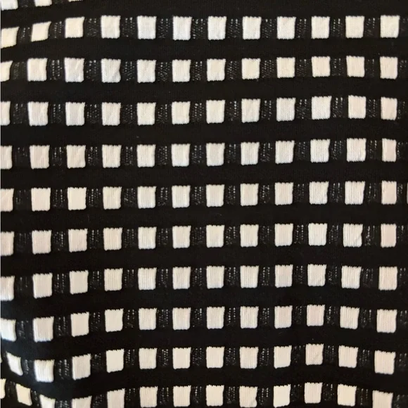 Anthropologie Pleione Gingham Black and White Checkered Women Top Scalloped - Picture 5 of 6